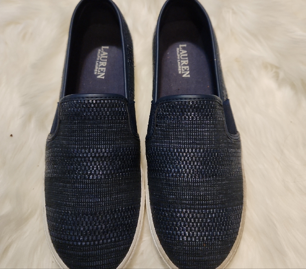 Ralph Lauren Womens Navy Slip-On Shoes